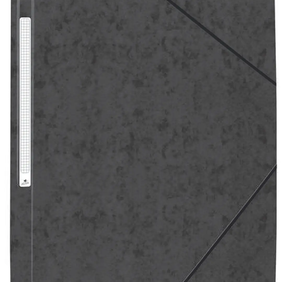 Mariola Carpeta de Carton Simil Prespan con Etiqueta en Lomo Folio 500gr/m2 - Medidas 34x25cm - Cierre con Goma Elastica - Color Negro 1