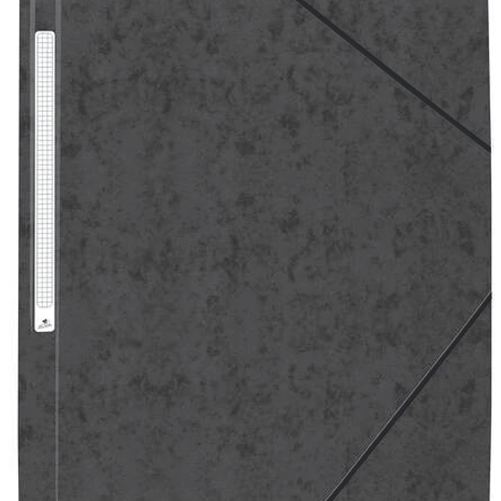 Mariola Carpeta de Carton Simil Prespan con Etiqueta en Lomo Folio 500gr/m2 - Medidas 34x25cm - Cierre con Goma Elastica - Color Negro 1