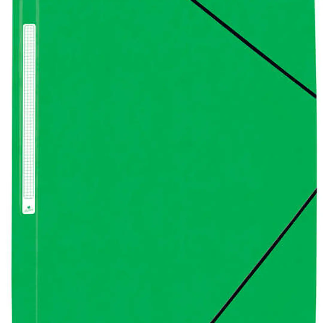 Mariola Carpeta de Carton Simil Prespan con Etiqueta en Lomo Folio 500gr/m2 - Medidas 34x25cm - Cierre con Goma Elastica - Color Verde 1