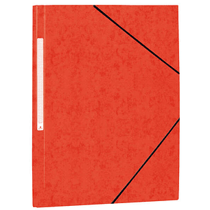 Mariola Carpeta de Carton Simil Prespan con Etiqueta en Lomo Folio 500gr/m2 - Medidas 34x25cm - Cierre con Goma Elastica - Color Rojo