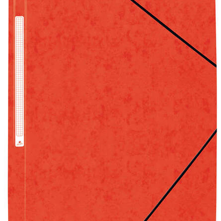 Mariola Carpeta de Carton Simil Prespan con Etiqueta en Lomo Folio 500gr/m2 - Medidas 34x25cm - Cierre con Goma Elastica - Color Rojo 1