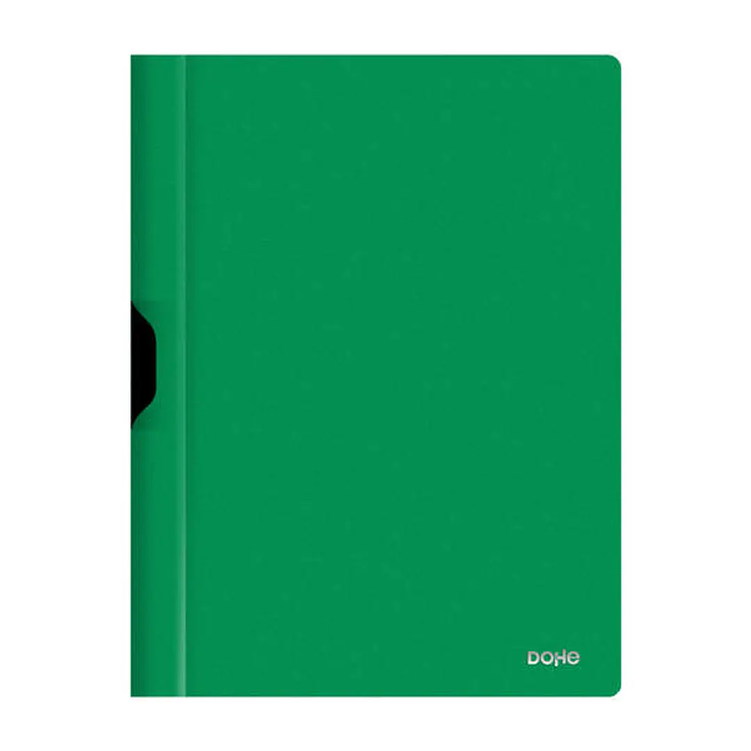 Dohe Dossier con Clip Metalico - Tamaño A4 - Fabricado en Polipropileno Opaco de 350 Micras - Color Verde 1