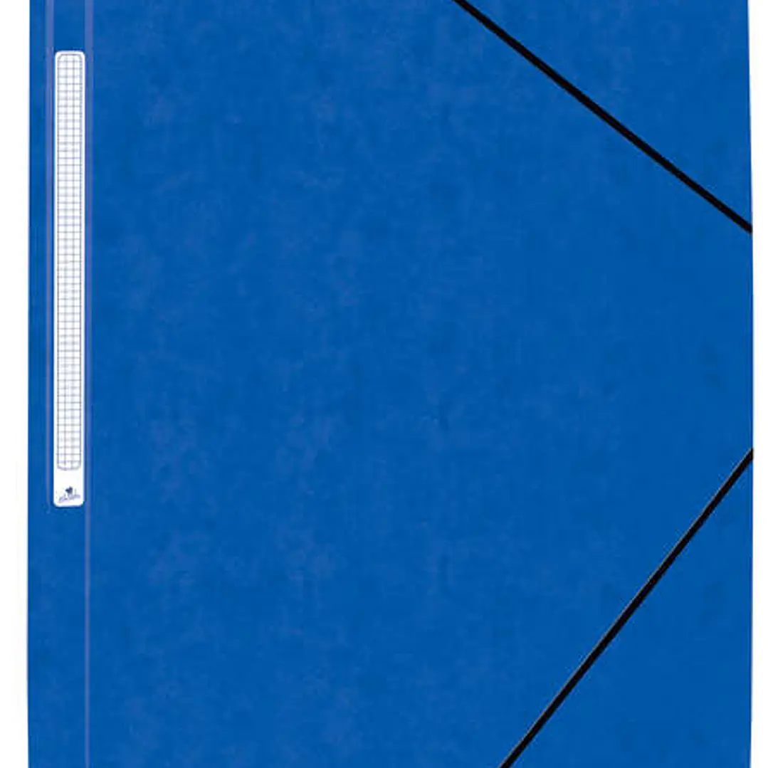 Mariola Carpeta de Carton Simil Prespan con Etiqueta en Lomo Folio 500gr/m2 - Medidas 34x25cm - Cierre con Goma Elastica - Color Azul 1