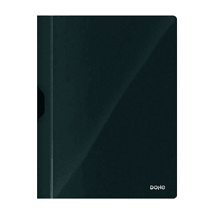 Dohe Dossier con Clip Metalico - Tamaño A4 - Fabricado en Polipropileno Opaco de 350 Micras - Color Negro