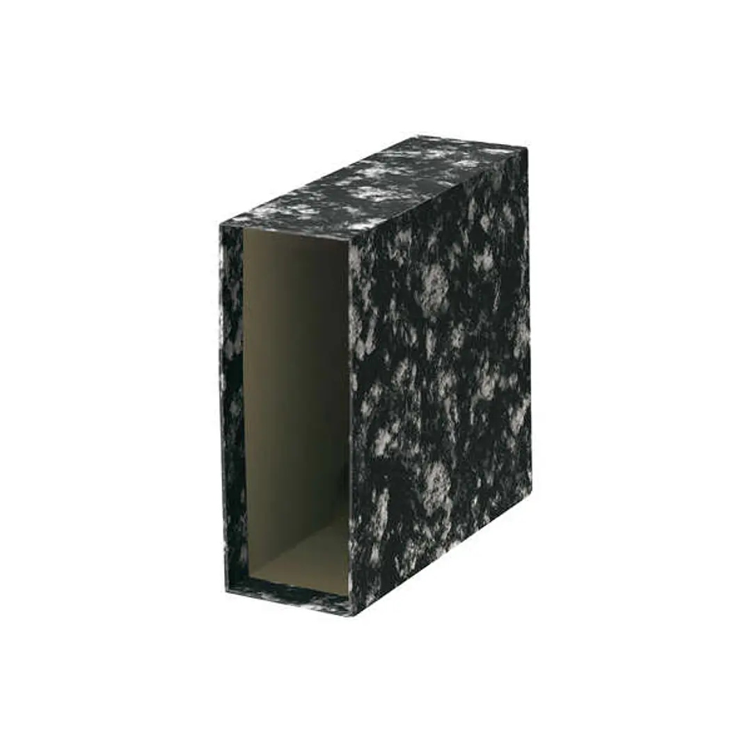 Dohe Funda de Archivador Tamaño Cuarto Natural - Medidas 226x241x82mm - Carton Forrado con Papel Impreso - Color Negro Jaspeado 1