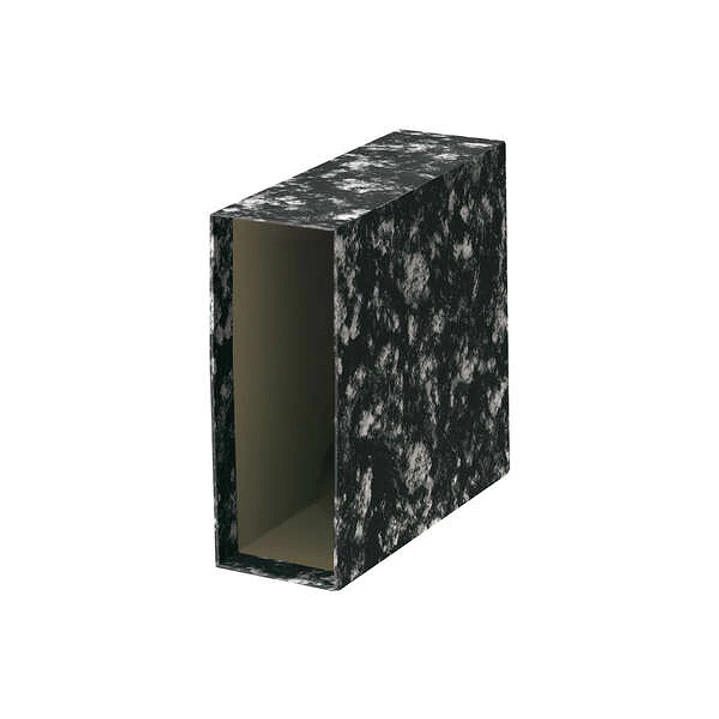 Dohe Funda de Archivador Tamaño Cuarto Natural - Medidas 226x241x82mm - Carton Forrado con Papel Impreso - Color Negro Jaspeado 1