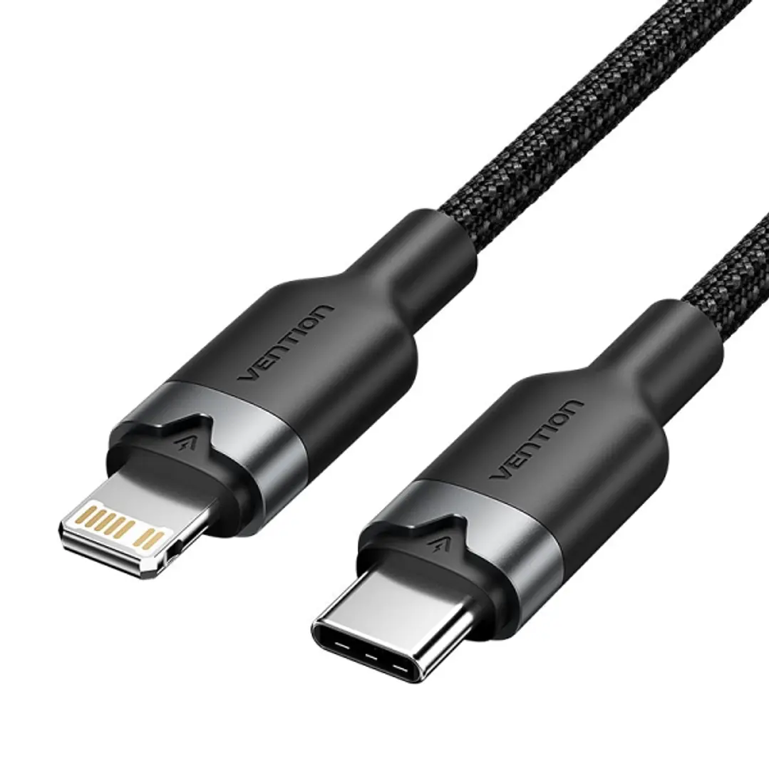 Vention Cable USB-C a Lightning 3A 27W - 1m - Trenzado - Color Negro 1