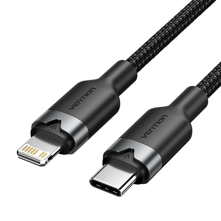Vention Cable USB-C a Lightning 3A 27W - 1m - Trenzado - Color Negro 1