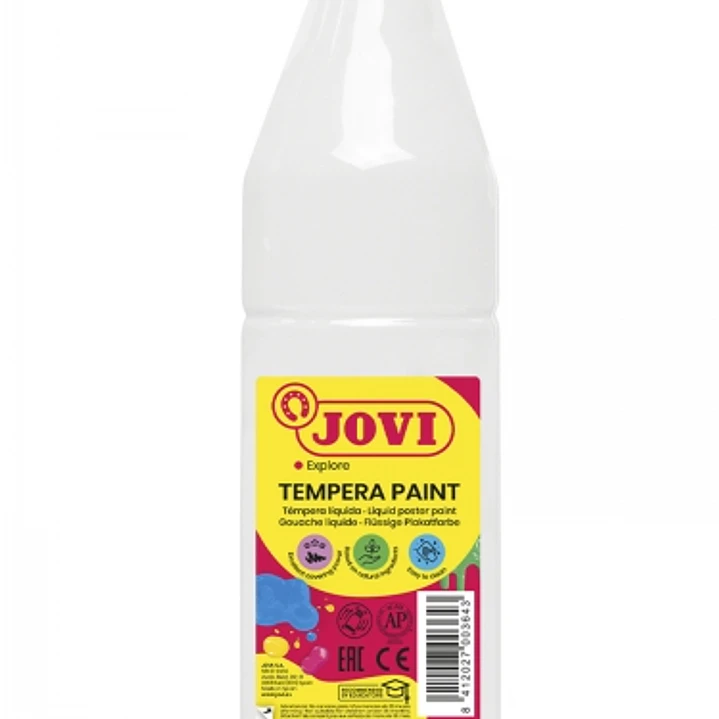Jovi Tempera Paint Tempera Liquida 500ml - Base Agua - Lista para Usar - Alto Poder Cubriente - Secado Rapido - Excelente Fluidez - Adherencia en Mult 1