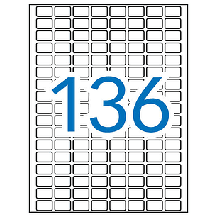 Apli Etiquetas A5 Blancas 10.0 x 16.0mm 15 Hojas