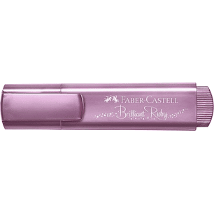 Faber-Castell Textliner 46 Metallic Marcador Fluorescente - Punta Biselada - Trazo entre 1mm y 5mm - Tinta con Base de Agua - Color Rubi Metalico