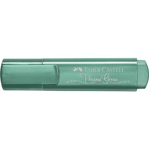 Faber-Castell Textliner 46 Metallic Marcador Fluorescente - Punta Biselada - Trazo entre 1mm y 5mm - Tinta con Base de Agua - Color Verde Metalico