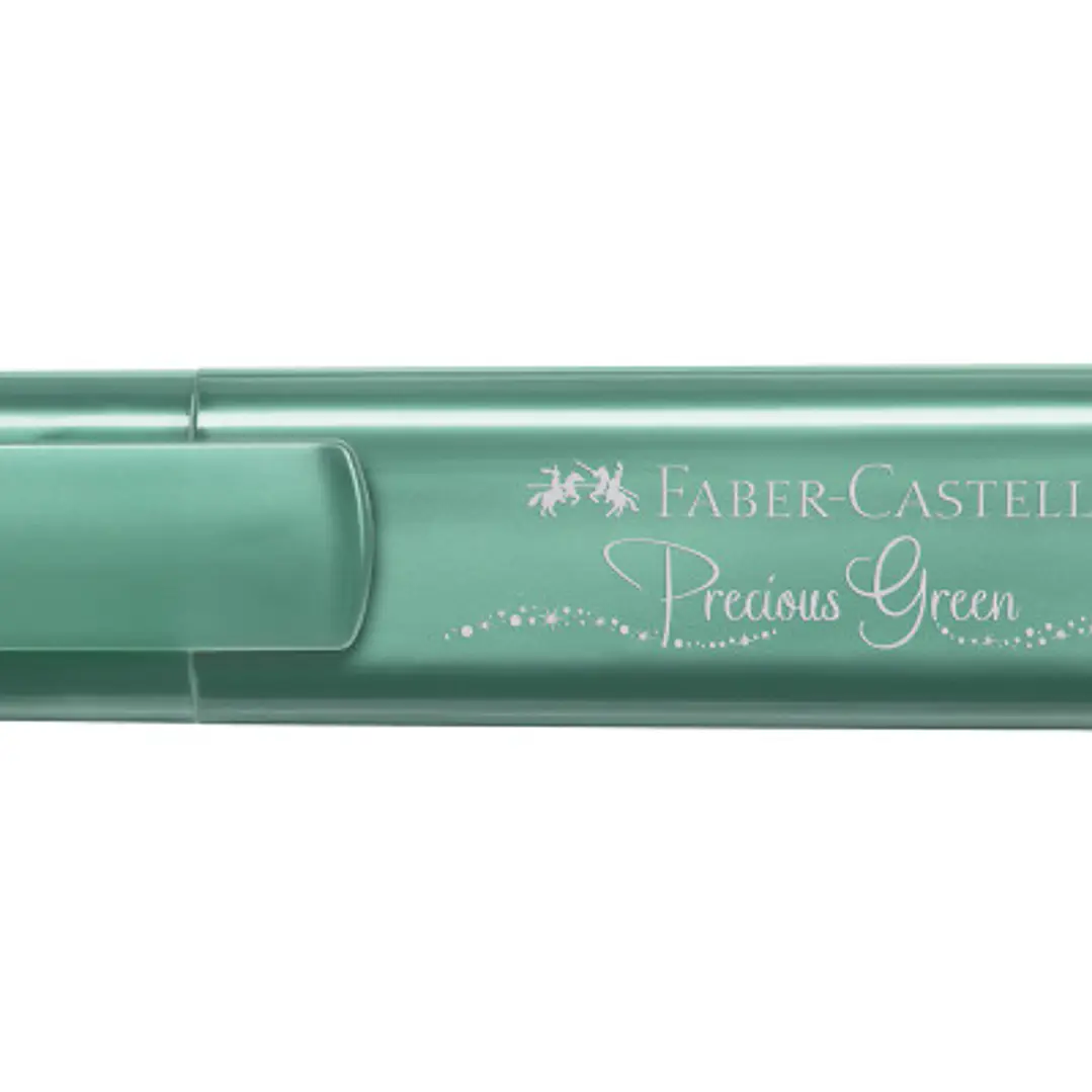 Faber-Castell Textliner 46 Metallic Marcador Fluorescente - Punta Biselada - Trazo entre 1mm y 5mm - Tinta con Base de Agua - Color Verde Metalico 1