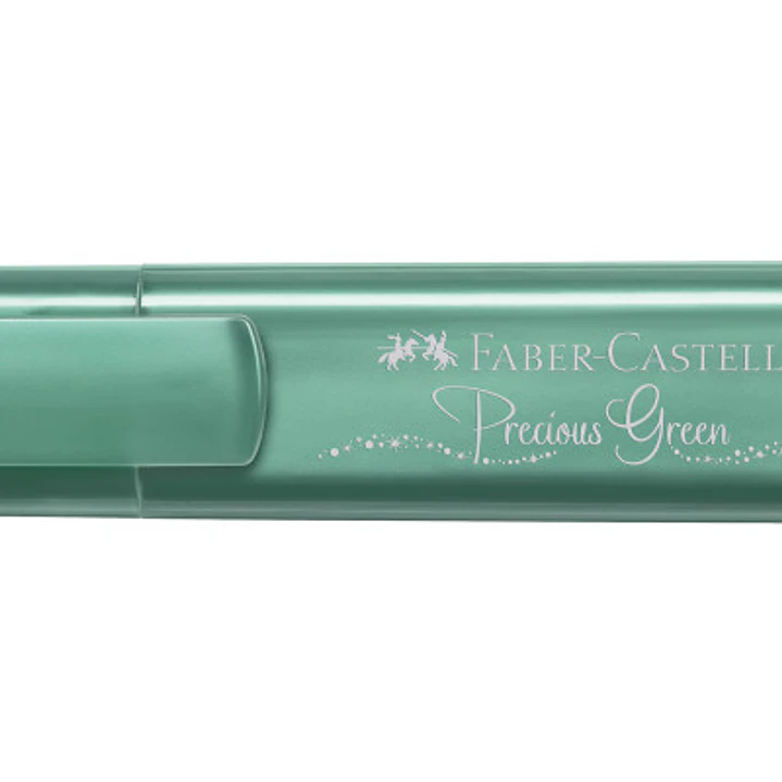 Faber-Castell Textliner 46 Metallic Marcador Fluorescente - Punta Biselada - Trazo entre 1mm y 5mm - Tinta con Base de Agua - Color Verde Metalico 1