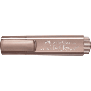 Faber-Castell Textliner 46 Metallic Marcador Fluorescente - Punta Biselada - Trazo entre 1mm y 5mm - Tinta con Base de Agua - Color Oro Rosa