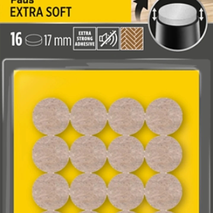 Scotch Pack de 16 Almohadillas de Fieltro - 17mm de Diametro - Extrasuaves - Color Beige 1