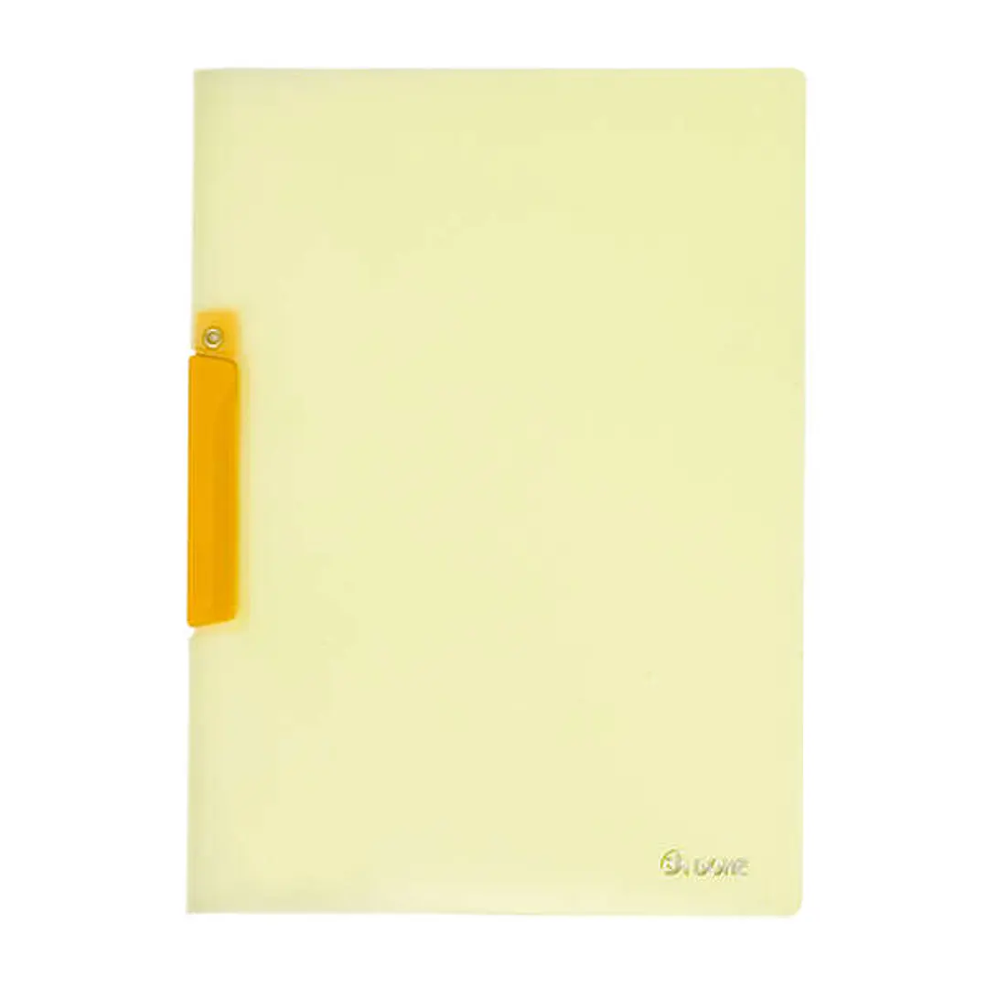 Dohe Dossier con Pinza Pivotante Tamaño A4 - Fabricado en Polipropileno Translucido de 450 Micras - Color Amarillo 1
