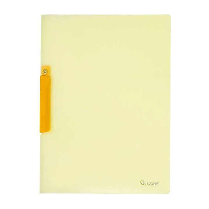 Dohe Dossier con Pinza Pivotante Tamaño A4 - Fabricado en Polipropileno Translucido de 450 Micras - Color Amarillo 1