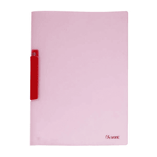 Dohe Dossier con Pinza Pivotante Tamaño A4 - Fabricado en Polipropileno Translucido de 450 Micras - Color Rosa