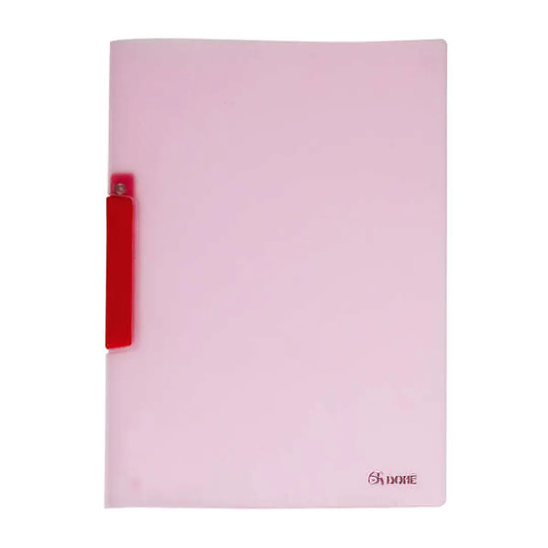 Dohe Dossier con Pinza Pivotante Tamaño A4 - Fabricado en Polipropileno Translucido de 450 Micras - Color Rosa 1