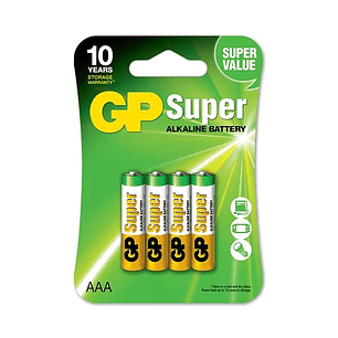 GP Pack de 4 Pilas Super Alcalinas LR03 AAA 1.5V