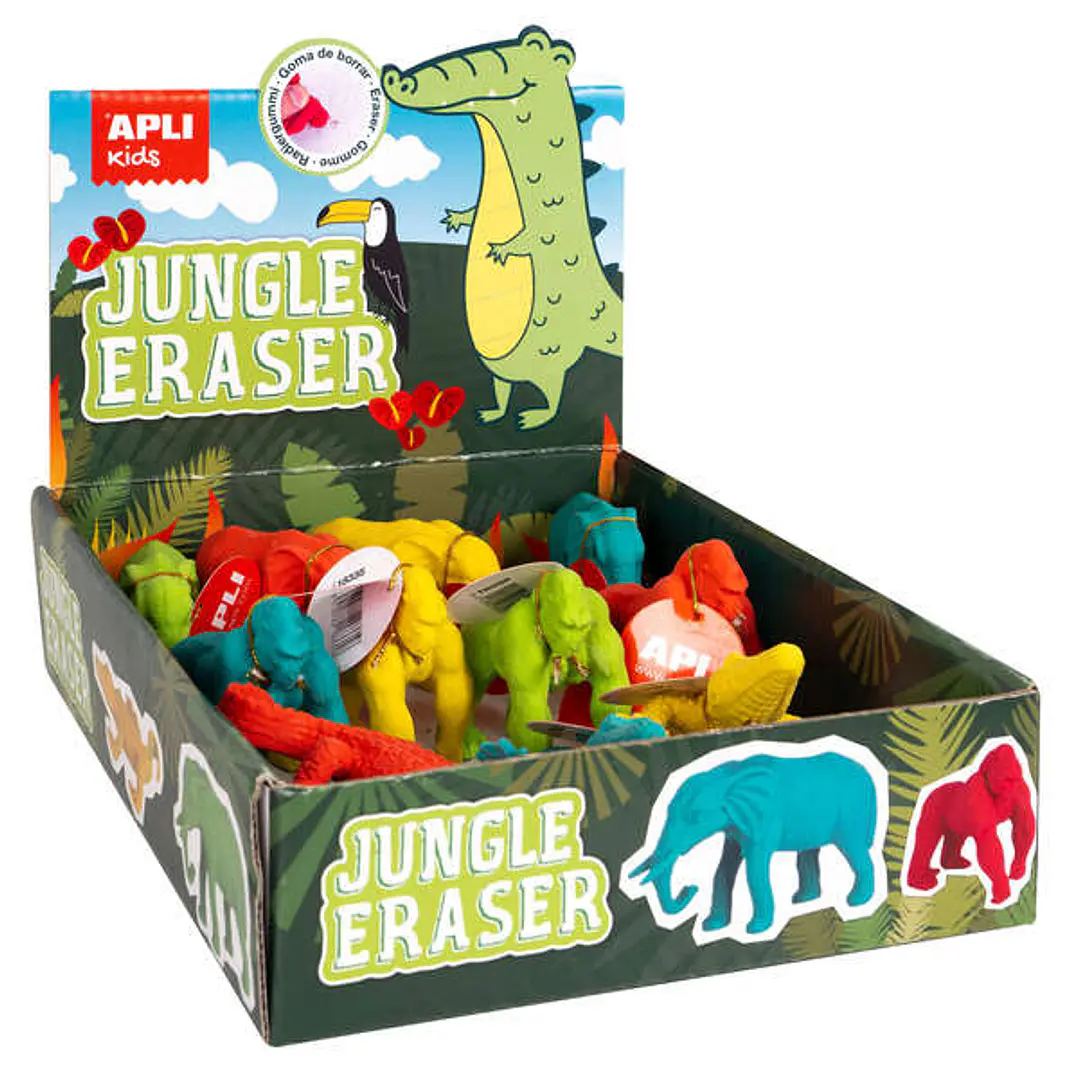 Apli Goma de Borrar con Diseños de Animales de la Selva - 3 Modelos Surtidos 1