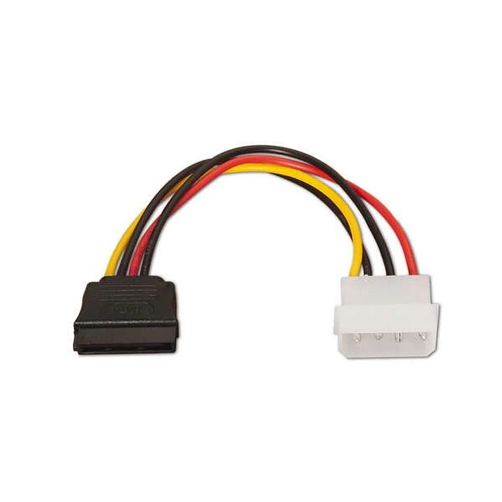 Aisens Cable SATA Alimentacion - Molex 4pin/M-SATA Hembra - 16cm - 100% Cobre - Color Negro 1