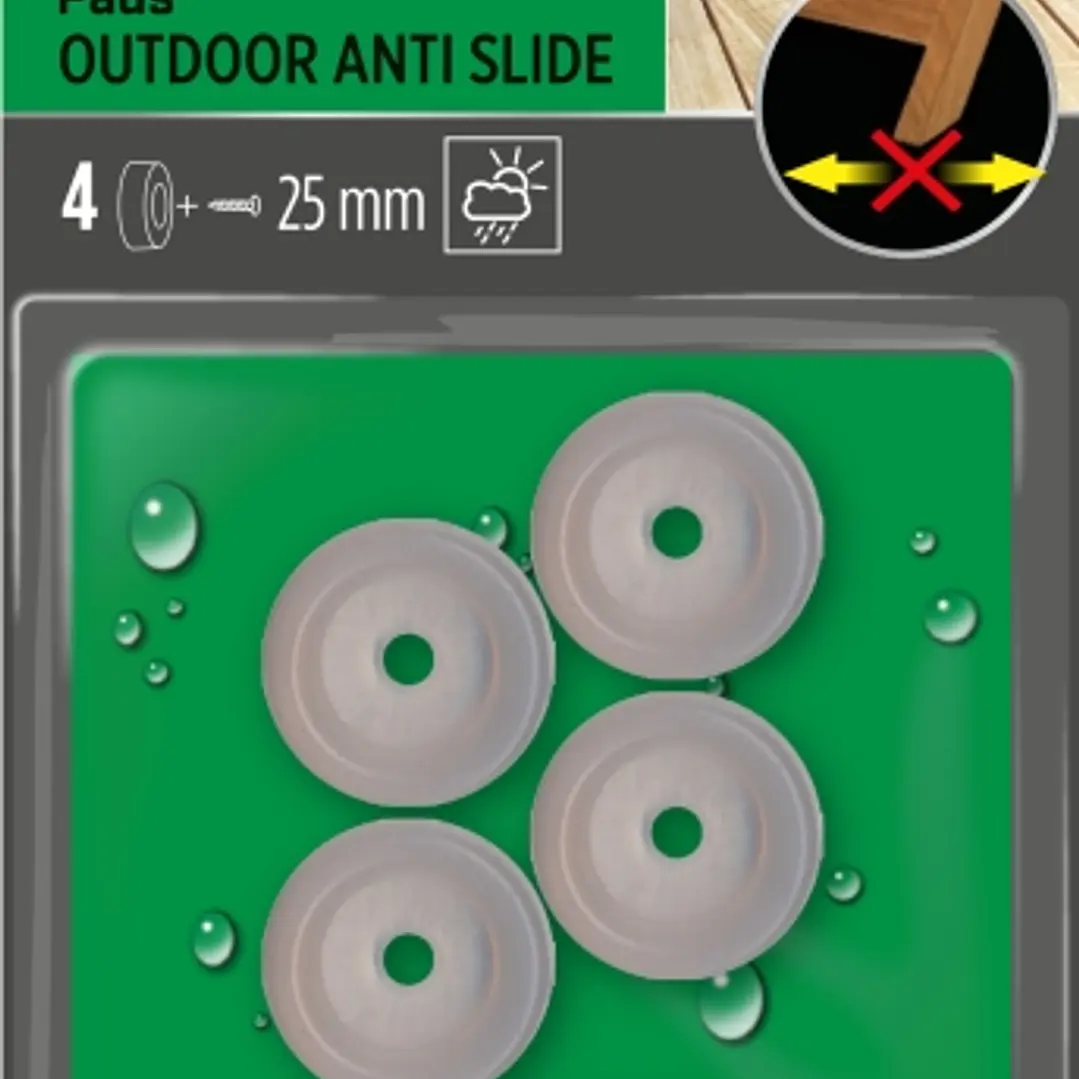 Scotch Pack de 4 Almohadillas Antideslizantes para Artornillar - Uso en Exterior - 25mm - Color Transparente 1