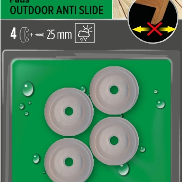 Scotch Pack de 4 Almohadillas Antideslizantes para Artornillar - Uso en Exterior - 25mm - Color Transparente 1