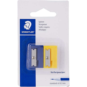Staedtler Pack de 2 Sacapuntas de Plastico - Angulo de Afilado 23º - 1 Agujero