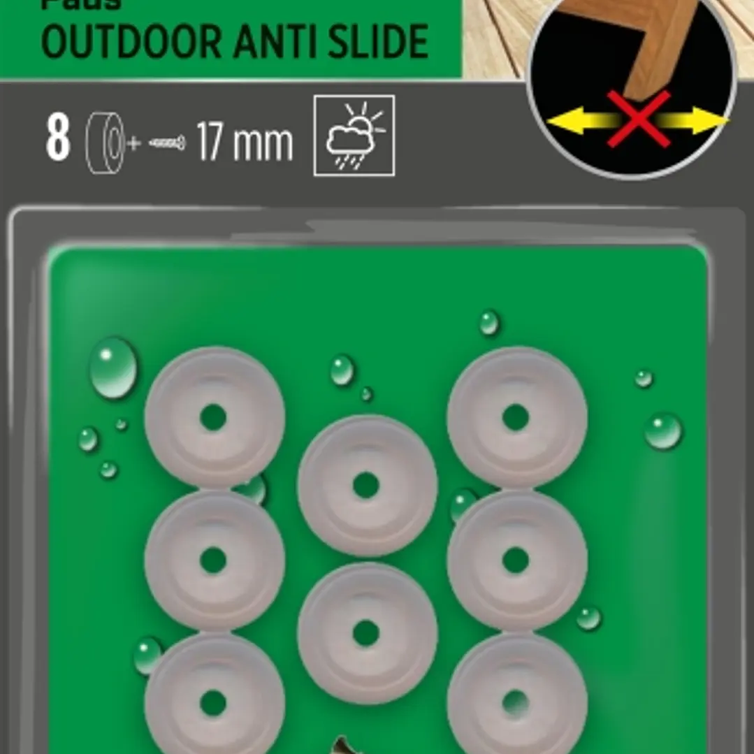 Scotch Pack de 8 Almohadillas Antideslizantes para Artornillar - Diametro 17mm - Uso en Exterior - Color Transparente 1