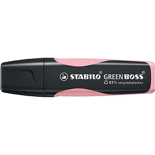 Stabilo Green Boss Pastel Marcador Fluorescente - Fabricado con un 83% de Plastico Reciclado - Trazo entre 2 y 5mm - Recargable - Color Rubor Rosa