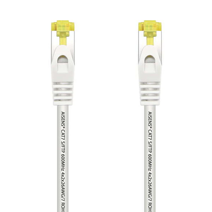 Aisens Cable de Red Latiguillo RJ45 LSZH Cat.7 600 MHz S/FTP PIMF AWG26 - 0.5M - Color Blanco 1