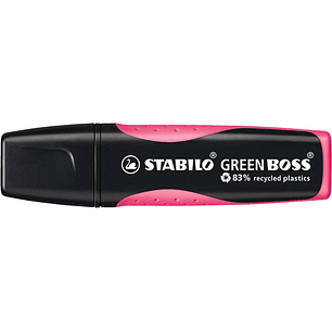 Stabilo Green Boss Marcador Fluorescente - Fabricado con un 83% de Plastico Reciclado - Trazo entre 2 y 5mm - Recargable - Color Rosa