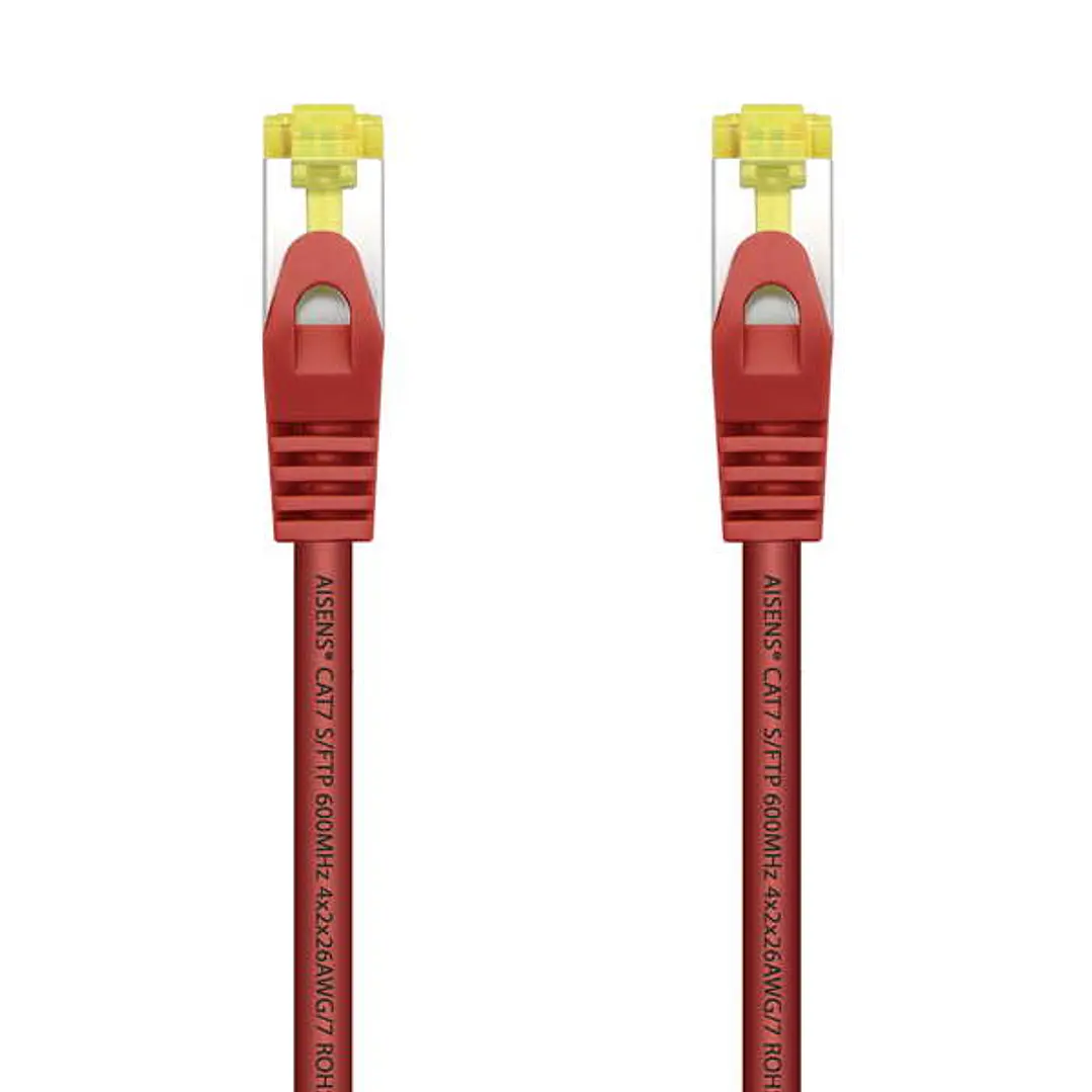 Aisens Cable de Red Latiguillo RJ45 LSZH Cat.7 600 MHz S/FTP PIMF AWG26 - 0.5M - Color Rojo 1