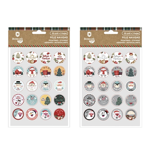 Bismark Pack de 60 Pegatinas Navideñas - Ideales para Decorar Regalos