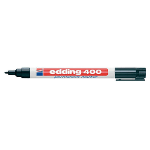 Edding 400 Rotulador Permanente - Punta Redonda - Trazo 1 mm. - Recargable - Secado Rapido - Color Negro