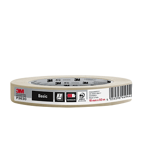 3M Cinta de Enmascarar Profesional - 18mm x 50m - 70% PEFC - Color Blanco