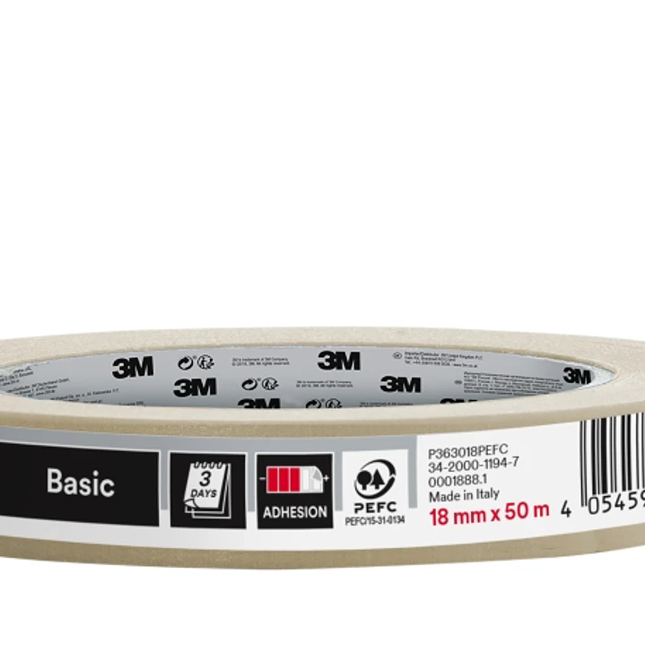 3M Cinta de Enmascarar Profesional - 18mm x 50m - 70% PEFC - Color Blanco 1