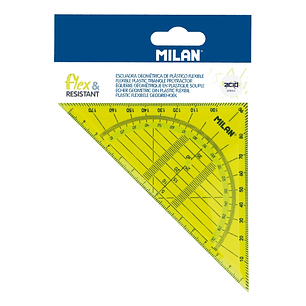 Milan Flex and Resistant Acid Escuadra Geometrica 14cm - Borde Biselado - Flexible - Translucido - Color Rosa