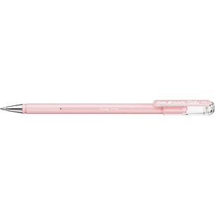 Pentel Hybrid Milky Boligrafo de Bola - Punta Fina 0.8mm - Trazo 0.4mm - Tinta de Gel Opaca - Color Rosa Pastel