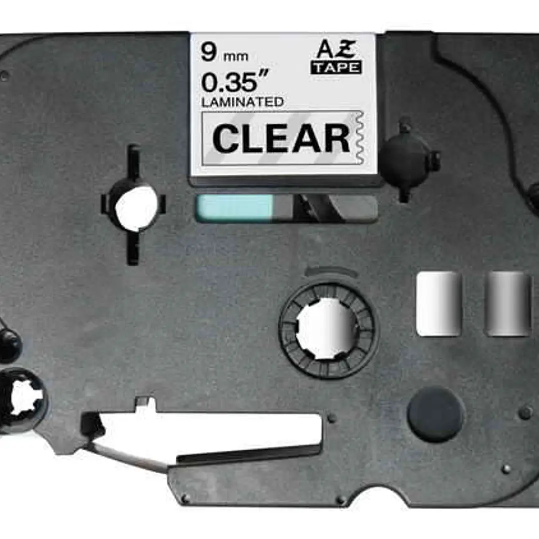 Brother TZe121 Cinta Laminada Generica de Etiquetas - Texto negro sobre fondo transparente - Ancho 9mm x 8 metros 1