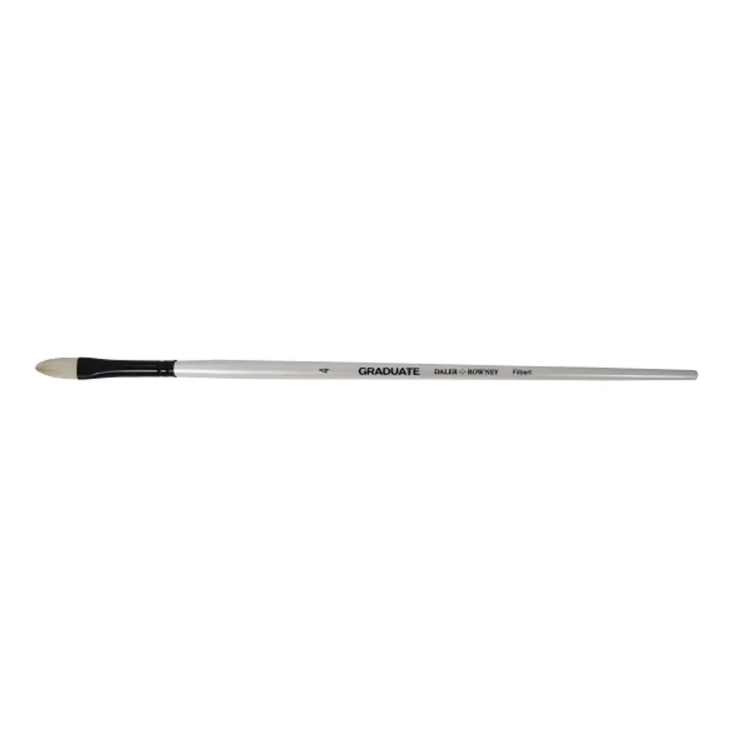Daler Rowney Graduate Pincel para Oleo - Pelo de Cerda Natural - Mango Largo - Lengua de Gato - N°4 1