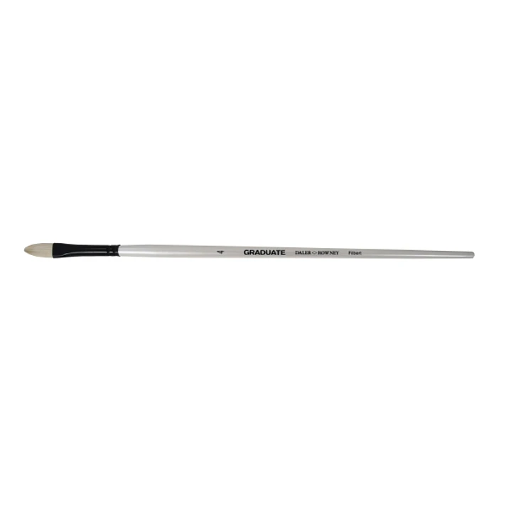 Daler Rowney Graduate Pincel para Oleo - Pelo de Cerda Natural - Mango Largo - Lengua de Gato - N°4 1