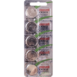 Maxell Pack de 5 Pilas Litio de Boton CR2025 3V