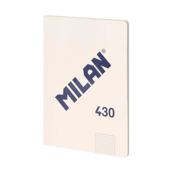 Milan Serie 1918 Libreta Encolada Formato A4 Cuadricula 5x5mm - 48 Hojas de 95 gr/m2 - Microperforado - Tapa Blanda - Color Beige 1