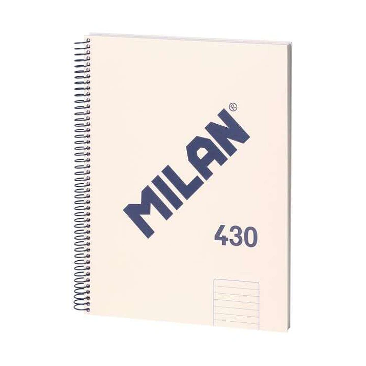 Milan Serie 1918 Cuaderno Espiral Formato A4 Pautado 7mm - 80 Hojas de 95 gr/m2 - Microperforado, 4 Taladros - Color Beige 1