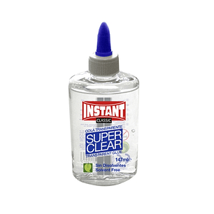 Instant Classic Super Clear Cola Transparente 147ml - Apto para Uso Infantil y/o Domestico - Sin Disolventes - Transparente