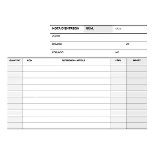 Apli A-79 CAT Talonario Entrega 1/8 Apaisado Duplicado Catalan - Papel Autocopiativo - Color Blanco