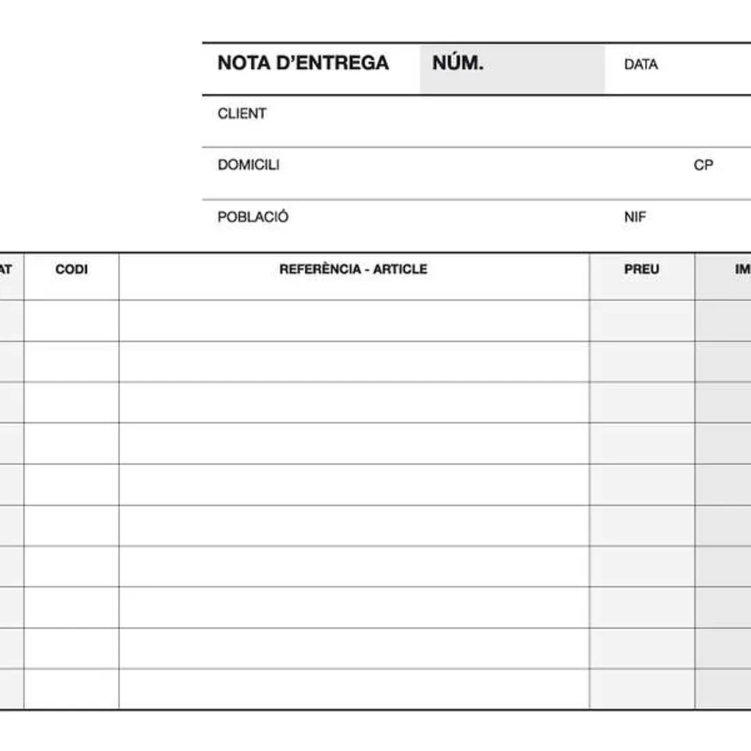 Apli A-79 CAT Talonario Entrega 1/8 Apaisado Duplicado Catalan - Papel Autocopiativo - Color Blanco 1